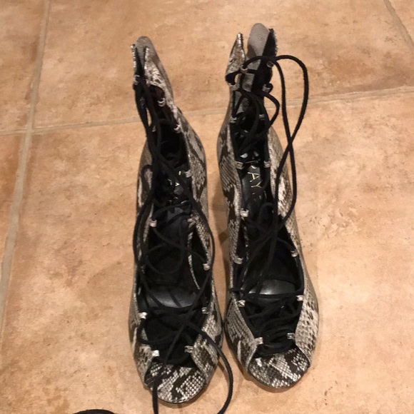 Raye the Label Python Lace Up Heels - Picture 1 of 3